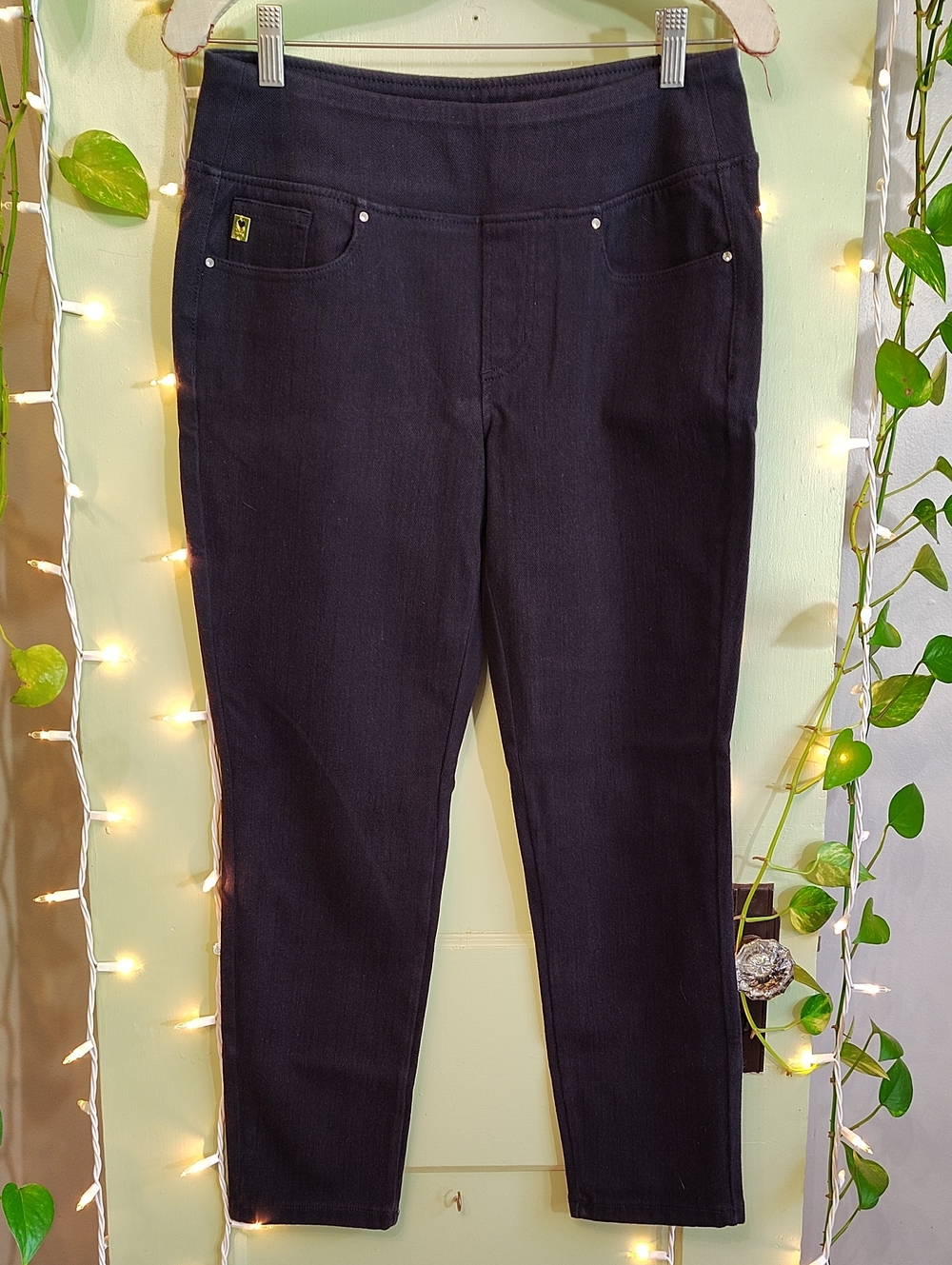 Women's Belle Kim Gravel Black Denim Stretch Waistband 8P